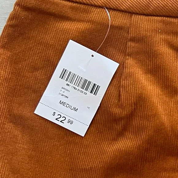 Forever 21 Cord Mini Skort Womens Mid Rise Pleated Skirt Juniors - Picture 6 of 6